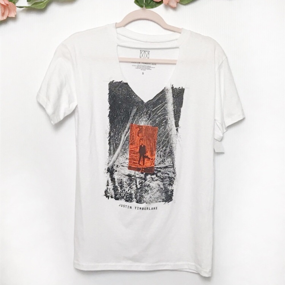Justin Timberlake White Graphic Tee